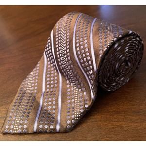 Louis Dell Olio Made In Italy Brown And Purple 100% Silk L58” W”3.50